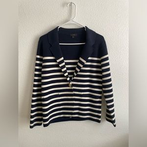 J. Crew Navy and White Striped Blazer